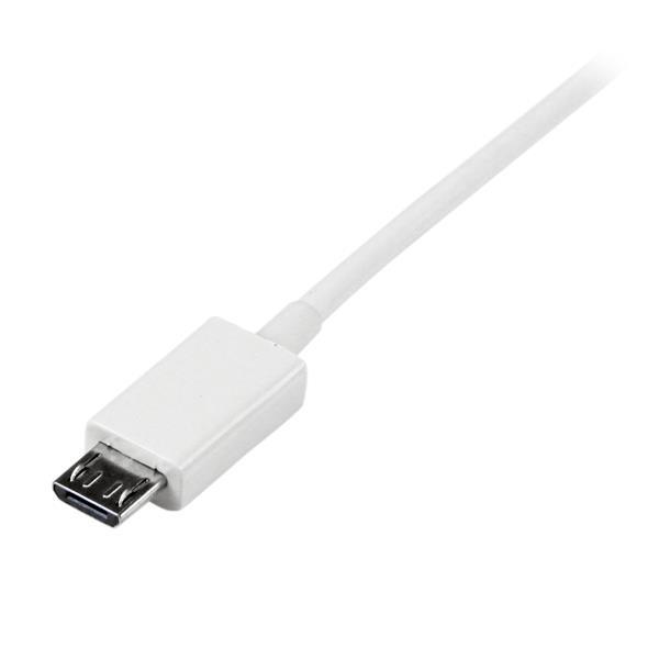 StarTech.com Câble Micro USB 2 m - A vers Micro B - Cordon Micro USB 2.0 - 1x USB A (M) 1x USB Micro B (M) - Blanc 2m - Câble USB - Micro-USB de type B (M) pour USB (M) - USB 2.0 - 2 m - moulé - blanc - pour P/N: USBEXTPAA1MW, USBEXTPAA2MW, USBEXTPAA3MW,