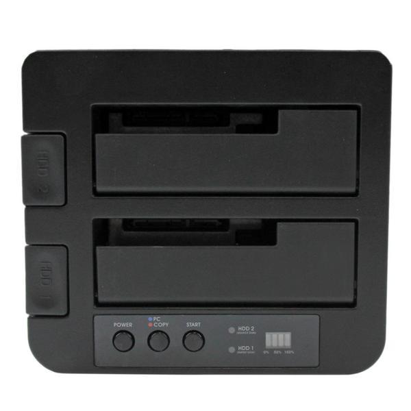 StarTech.com Duplicateur de Disque Dur 2 Baies, Cloneur HDD/SSD Autonome - Contrôleur de stockage - 2.5", 3.5" - SATA 6Gb/s - USB 3.0 - noir - pour P/N: SVA12M5NA
