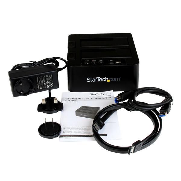 StarTech.com Duplicateur de Disque Dur 2 Baies, Cloneur HDD/SSD Autonome - Contrôleur de stockage - 2.5", 3.5" - SATA 6Gb/s - USB 3.0 - noir - pour P/N: SVA12M5NA