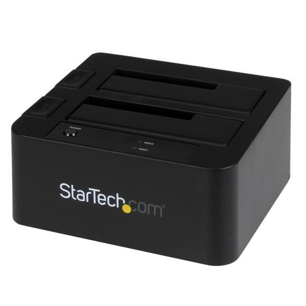 StarTech.com Dock pour Disque Dur 2 baies USB 3.0, eSATA à SATA 2,5/3,5" - Contrôleur de stockage - 2.5", 3.5" - SATA 6Gb/s - eSATA 6Gb/s, USB 3.0 - noir - pour P/N: SVA12M5NA