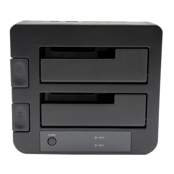 StarTech.com Dock pour Disque Dur 2 baies USB 3.0, eSATA à SATA 2,5/3,5" - Contrôleur de stockage - 2.5", 3.5" - SATA 6Gb/s - eSATA 6Gb/s, USB 3.0 - noir - pour P/N: SVA12M5NA