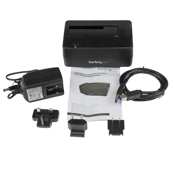 StarTech.com Station d'accueil pour Disque Dur SATA / SSD 2,5" ou 3,5" avec USB 3.0 - Station d'accueil HDD - baies : 1 - 2.5", 3.5" - SATA 3Gb/s - USB 3.0 - noir - pour P/N: PEXUSB3S24, PEXUSB3S44V, SVA12M2NEUA, SVA12M5NA, USBDUP15, USBDUPE115, USBDUPE17