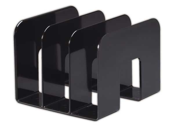 1 Carton de 2 Trieurs 3 compartiments en plastique noir (lot de 2 )