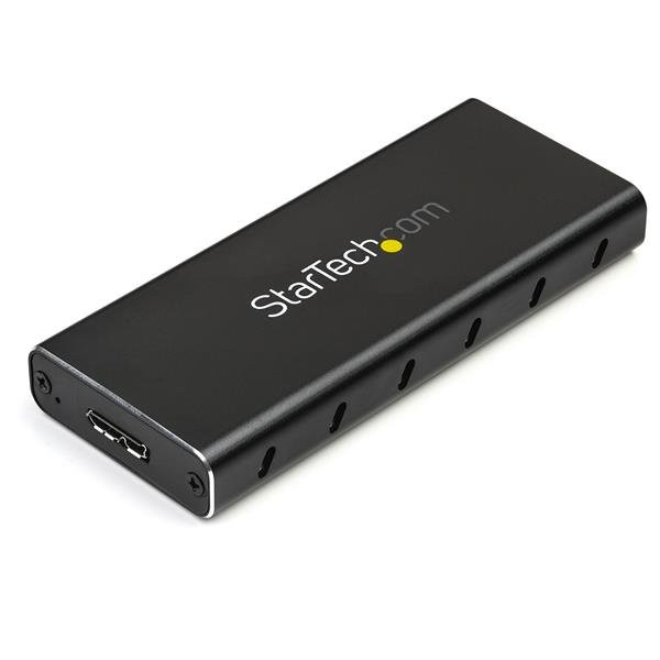 StarTech.com Boîtier disque dur - USB 3.1 (10 Gb/s) - Pour SSD SATA M.2 NGFF - Boîtier SSD M.2 avec câble USB-C - Aluminium - Boitier externe - M.2 - SATA 6Gb/s - USB 3.1 (Gen 2) - noir, argent - pour P/N: TBLT3MM1MA, TBLT3MM2M, TBLT3MM2MA