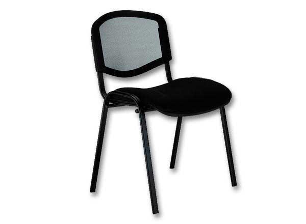 1 Chaise Iso confort - assise  noire - dos résille noir