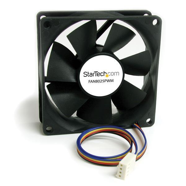StarTech.com Ventilateur d'Ordinateur 80 mm avec PMW - Connecteur à Modulation d'Impulsion en Durée - 1x Molex Fan Femelle - Ventilateur châssis - 80 mm - noir