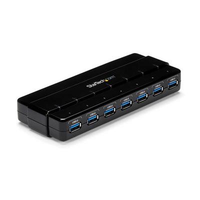 StarTech.com Hub SuperSpeed USB 3.0 avec 7 ports - Concentrateur USB 3.0 avec adaptateur d'alimentation - 1x USB B (F), 7x USB A (F) - Concentrateur (hub) - 7 x SuperSpeed USB 3.0 - de bureau - pour P/N: BNDTBUSB3142, PEXUS313AC2V, PEXUSB311A1E, PEXUSB312