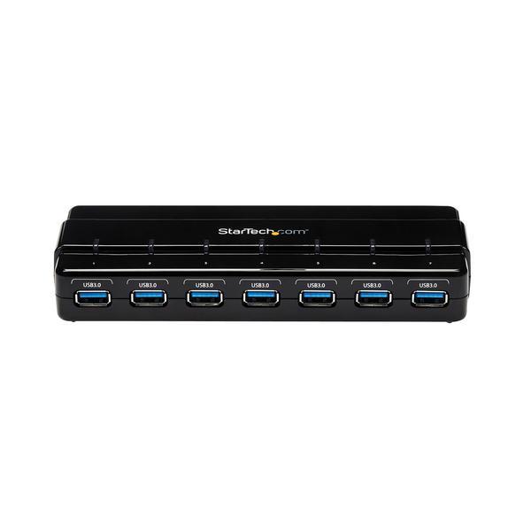 StarTech.com Hub SuperSpeed USB 3.0 avec 7 ports - Concentrateur USB 3.0 avec adaptateur d'alimentation - 1x USB B (F), 7x USB A (F) - Concentrateur (hub) - 7 x SuperSpeed USB 3.0 - de bureau - pour P/N: BNDTBUSB3142, PEXUS313AC2V, PEXUSB311A1E, PEXUSB312