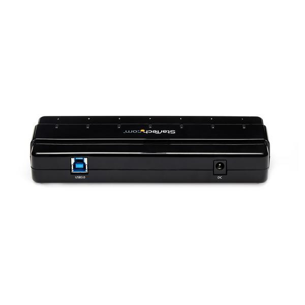 StarTech.com Hub SuperSpeed USB 3.0 avec 7 ports - Concentrateur USB 3.0 avec adaptateur d'alimentation - 1x USB B (F), 7x USB A (F) - Concentrateur (hub) - 7 x SuperSpeed USB 3.0 - de bureau - pour P/N: BNDTBUSB3142, PEXUS313AC2V, PEXUSB311A1E, PEXUSB312