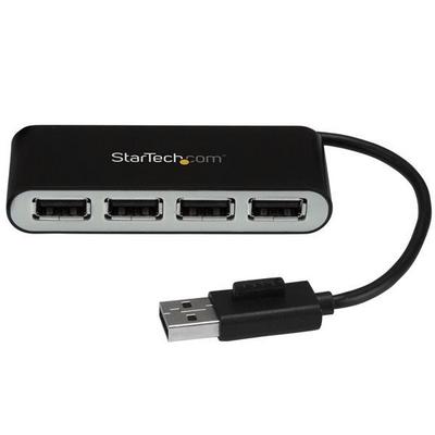 StarTech.com Hub USB 2.0 portable à 4 ports avec câble intégré - Concentrateur USB compact - Mini hub USB 2.0 - Concentrateur (hub) - 4 x USB 2.0 - de bureau