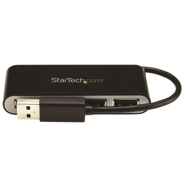 StarTech.com Hub USB 2.0 portable à 4 ports avec câble intégré - Concentrateur USB compact - Mini hub USB 2.0 - Concentrateur (hub) - 4 x USB 2.0 - de bureau