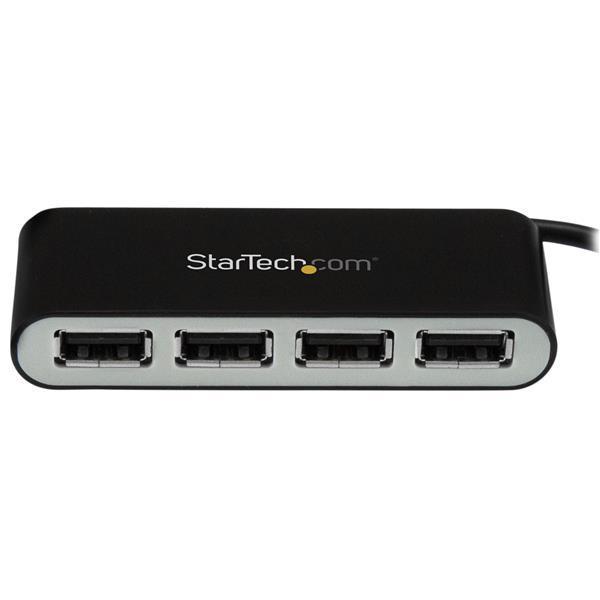StarTech.com Hub USB 2.0 portable à 4 ports avec câble intégré - Concentrateur USB compact - Mini hub USB 2.0 - Concentrateur (hub) - 4 x USB 2.0 - de bureau