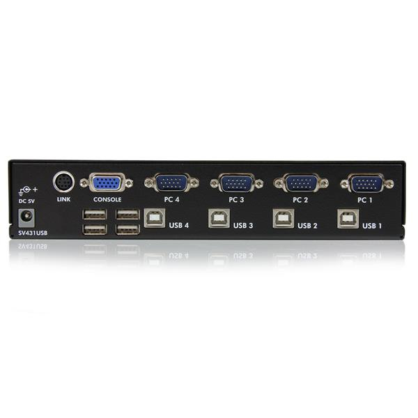 StarTech.com Commutateur KVM 4 Ports VGA USB, Montage en Rack - Switch KVM - 1920x1440 - Commutateur KVM - 4 x KVM port(s) - 1 utilisateur local - de bureau - pour P/N: SV431RACK, SVUSB2N1_10, SVUSB2N1_15, SVUSB2N1_6