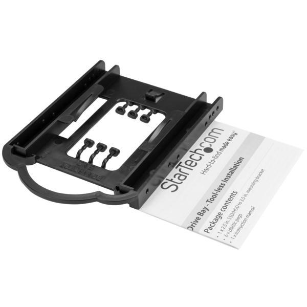 StarTech.com Support de fixation pour disque dur 2,5" dans baie 3,5" - Installation sans outils (BRACKET125PT) - Adaptateur pour baie de stockage - 3,5" à 2,5" - noir - pour P/N: M2E4SFF8643, PEX4SFF8643, U2M2E125