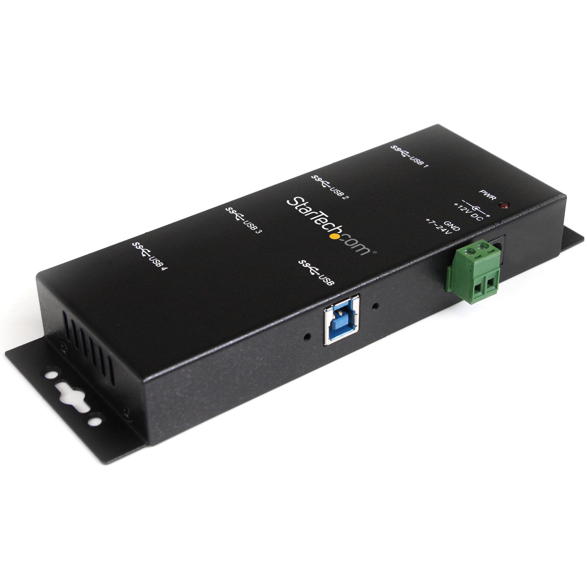 StarTech.com Hub USB 3.0 industriel a 4 ports - Montable - Concentrateur (hub) - 4 x SuperSpeed USB 3.0 - de bureau - Tension CC - pour P/N: ITB20D3250, MSDREADU2OTG, SVA12M5NA, USB312SAT3CB, USB315CB2M, USBLTM1MBK, USBLTM1MWH
