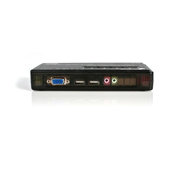 StarTech.com Switch KVM USB VGA à 4 ports avec câbles - Kit commutateur écran clavier souris - Noir - Commutateur écran-clavier-souris/audio - 4 x KVM / audio - 1 utilisateur local - de bureau