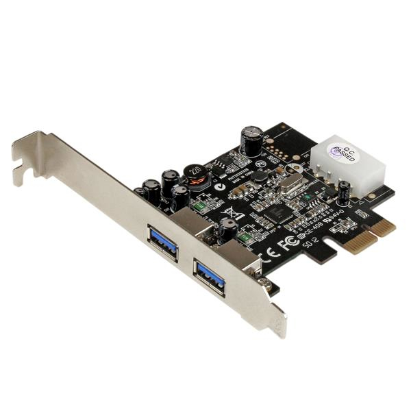 StarTech.com Carte Contrôleur PCI Express 2 Ports USB 3.0 SuperSpeed avec UASP - Adaptateur PCIe 2x USB 3.0 avec UASP - Alimentation LP4 - Adaptateur USB - PCIe - USB 3.0 x 2 - pour P/N: CFASTRWU3, S251SMU33EP, ST103008U2C, ST53004U1C, ST7300U3M, ST93007U