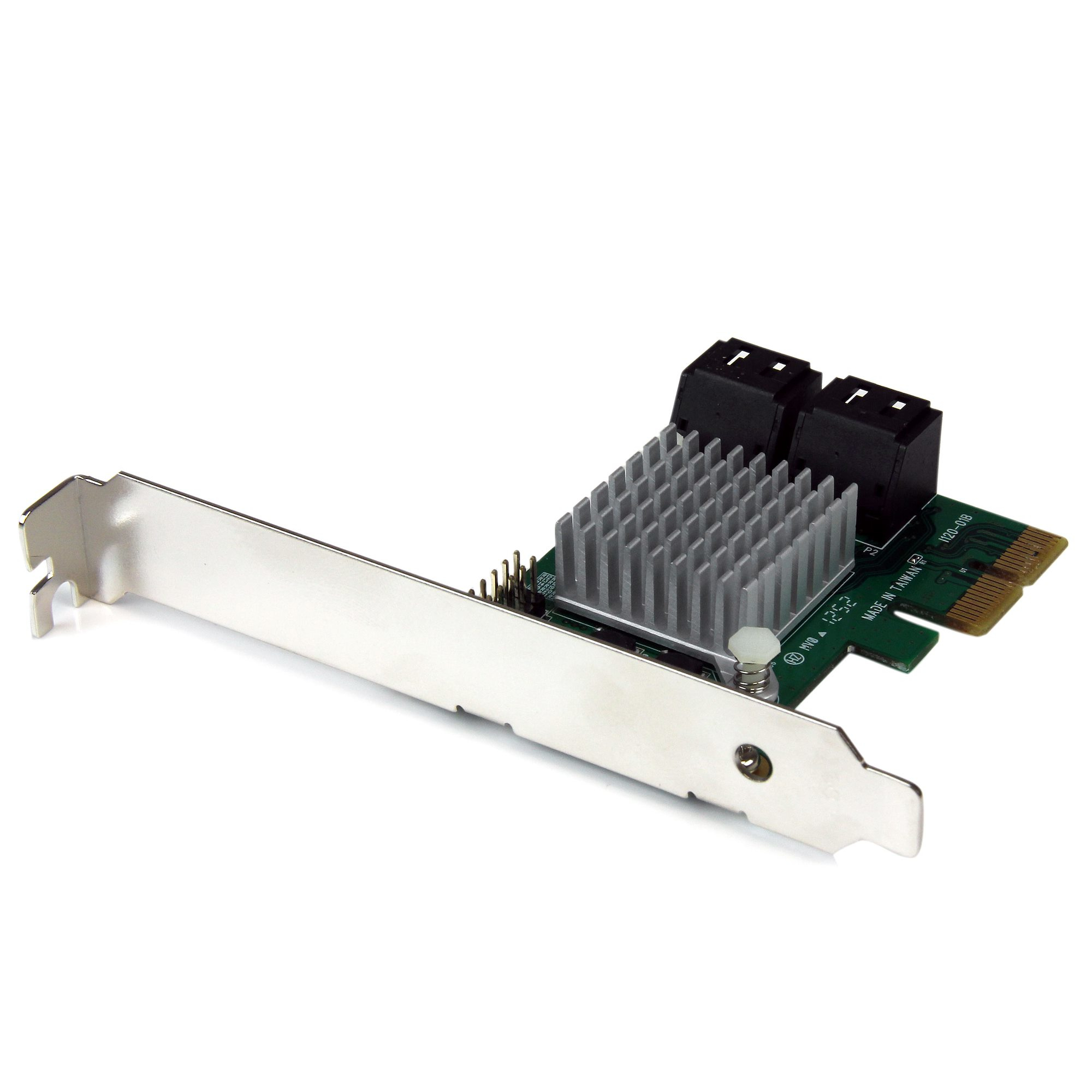 StarTech.com Carte contrôleur PCI Express RAID à 4 ports SATA 6 Gb/s avec HyperDuo (PEXSAT34RH) - Contrôleur de stockage (RAID) - 4 Canal - SATA 6Gb/s - profil bas - RAID 0, 1, 10, JBOD - PCIe 2.0 x2 - pour P/N: ST521PMINT