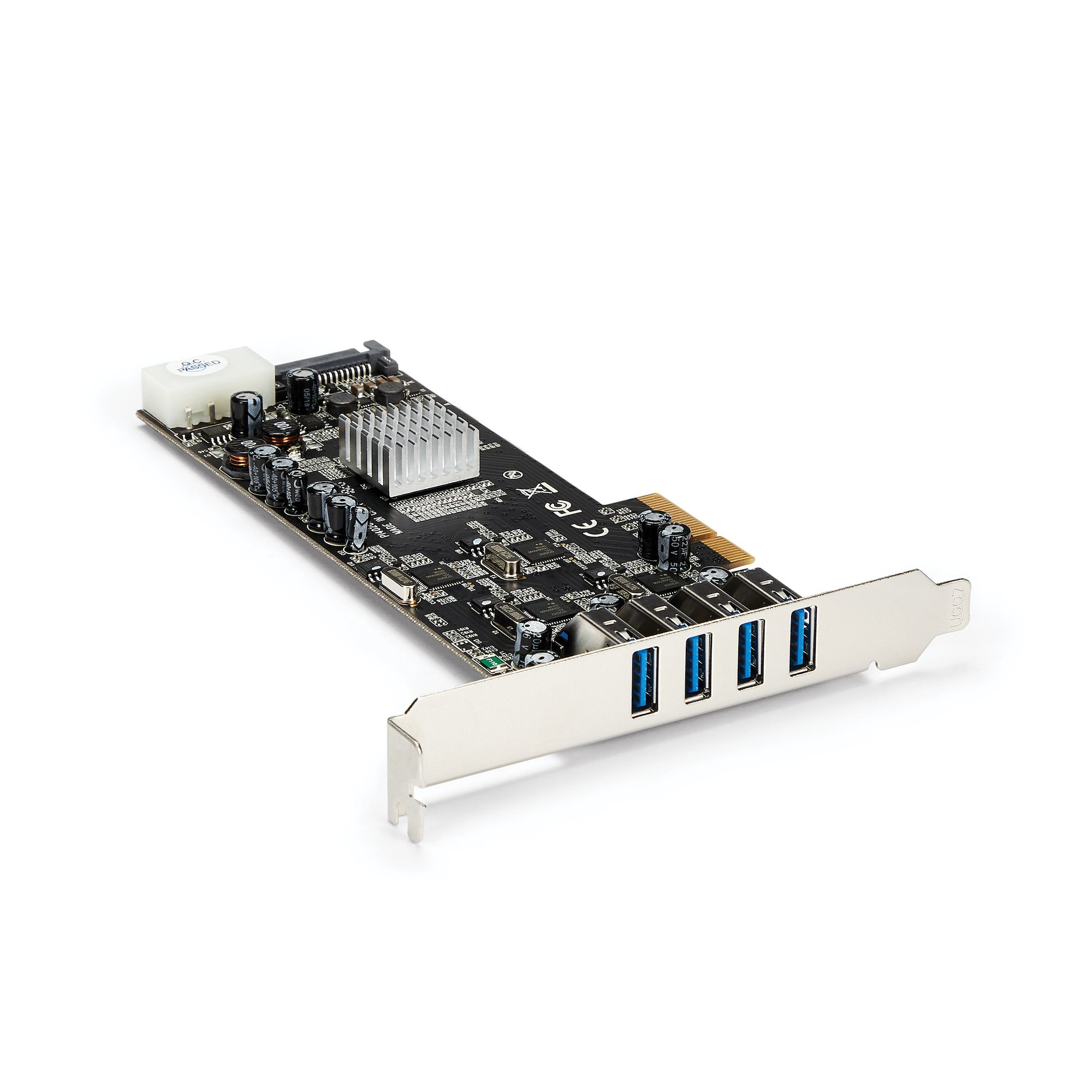 StarTech.com Carte contrôleur PCI Express à 4 ports USB 3.0 avec 4 voies dédiées de 5 Gb/s, UASP et alimentation SATA / LP4 - Adaptateur USB - PCIe x4 - USB 3.0 x 4 - pour P/N: BNDTB10GI, BNDTB210GSFP, BNDTB310GNDP, BNDTB410GSFP, BNDTB4M2E1, BNDTBUSB3142