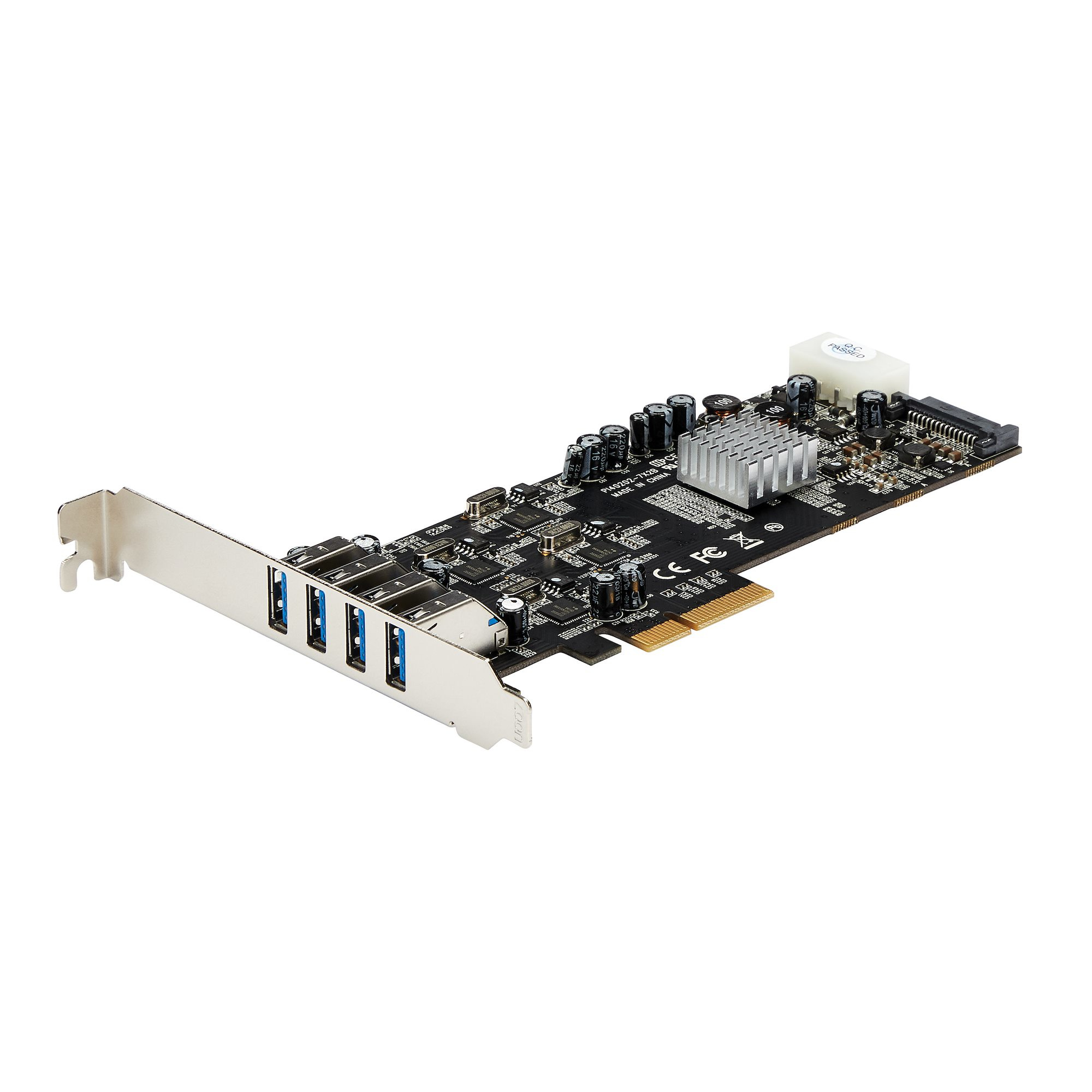 StarTech.com Carte contrôleur PCI Express à 4 ports USB 3.0 avec 4 voies dédiées de 5 Gb/s, UASP et alimentation SATA / LP4 - Adaptateur USB - PCIe x4 - USB 3.0 x 4 - pour P/N: BNDTB10GI, BNDTB210GSFP, BNDTB310GNDP, BNDTB410GSFP, BNDTB4M2E1, BNDTBUSB3142