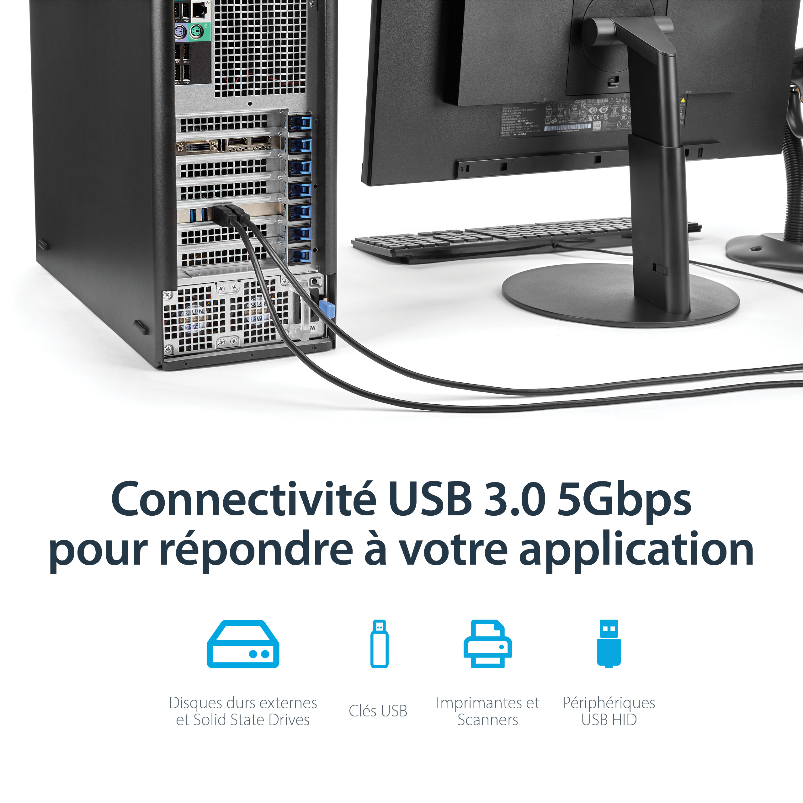 StarTech.com Carte contrôleur PCI Express à 4 ports USB 3.0 avec 4 voies dédiées de 5 Gb/s, UASP et alimentation SATA / LP4 - Adaptateur USB - PCIe x4 - USB 3.0 x 4 - pour P/N: BNDTB10GI, BNDTB210GSFP, BNDTB310GNDP, BNDTB410GSFP, BNDTB4M2E1, BNDTBUSB3142