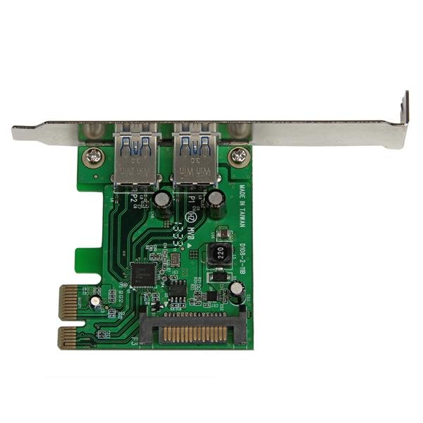 StarTech.com Carte Contrôleur PCI Express (PCIe) vers 2 ports USB 3.0 avec UASP - Adaptateur PCIe 2x USB 3.0 - Alimentation SATA - Adaptateur USB - PCIe - USB 3.0 x 2 - pour P/N: CFASTRWU3, ST3300GU3B, ST4300U3C1, ST4300U3C1B, ST7300U3M, ST7300USBME, USB3