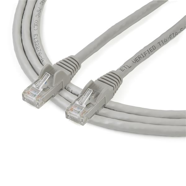 StarTech.com Câble réseau Cat6 Gigabit UTP sans crochet de 2m - Cordon Ethernet RJ45 anti-accroc - Câble patch Mâle / Mâle - Gris - Cordon de raccordement - RJ-45 (M) pour RJ-45 (M) - 2 m - UTP - CAT 6 - sans crochet - gris