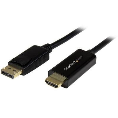 StarTech.com Câble adaptateur DisplayPort vers HDMI de 2 m - Convertisseur DP vers HDMI avec câble intégré - M/M - Ultra HD 4K - Noir - Câble adaptateur - DisplayPort mâle pour HDMI mâle - 2 m - noir - support 4K - pour P/N: DK30CH2DEP, DK30CH2DEPUE, DK30