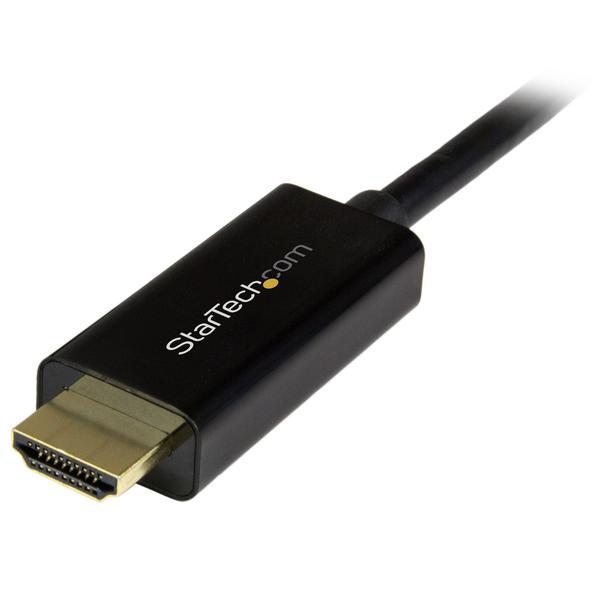 StarTech.com Câble adaptateur DisplayPort vers HDMI de 2 m - Convertisseur DP vers HDMI avec câble intégré - M/M - Ultra HD 4K - Noir - Câble adaptateur - DisplayPort mâle pour HDMI mâle - 2 m - noir - support 4K - pour P/N: DK30CH2DEP, DK30CH2DEPUE, DK30