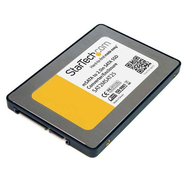 StarTech.com Boîtier convertisseur SSD SATA vers Mini SATA 2,5" - Adaptateur SSD SATA vers mSATA 2,5 po - Boitier externe - 2.5" - 1 Canal - SATA - argent - pour P/N: BRACKET125PT, BRACKET125PTP, BRACKET425F, SATERASER4, SATSASDUPE11, SU2DUPERA11