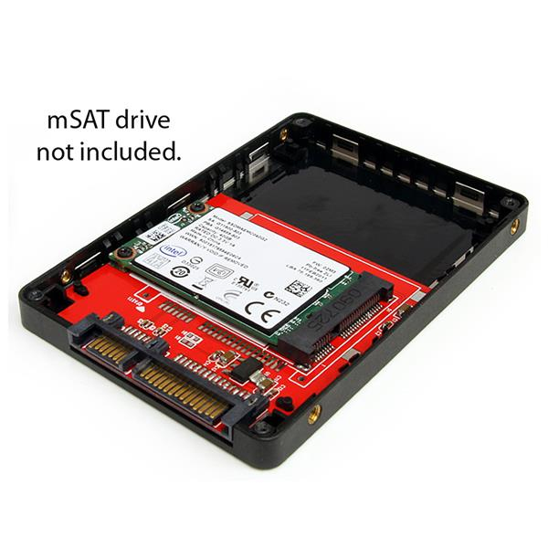 StarTech.com Boîtier convertisseur SSD SATA vers Mini SATA 2,5" - Adaptateur SSD SATA vers mSATA 2,5 po - Boitier externe - 2.5" - 1 Canal - SATA - argent - pour P/N: BRACKET125PT, BRACKET125PTP, BRACKET425F, SATERASER4, SATSASDUPE11, SU2DUPERA11