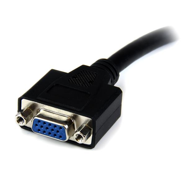 StarTech.com Câble adaptateur DVI vers VGA de 20cm - Convertisseur DVI-I vers HD15 - Mâle / Femelle - Noir - Adaptateur VGA - DVI-I (M) pour HD-15 (VGA) (F) - 20 cm - vis moletées - noir