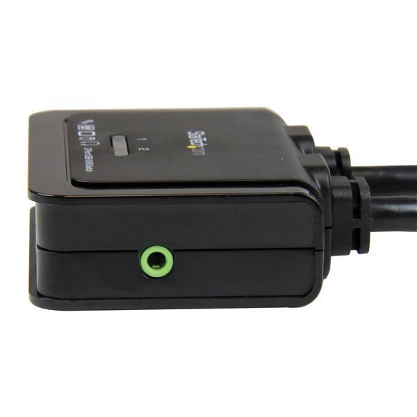 StarTech.com Switch KVM USB HDMI à 2 ports - Commutateur écran clavier souris alimenté par USB avec câbles KVM et commutateur à distance - Commutateur écran-clavier-souris/audio - 2 x KVM / audio - 1 utilisateur local - de bureau