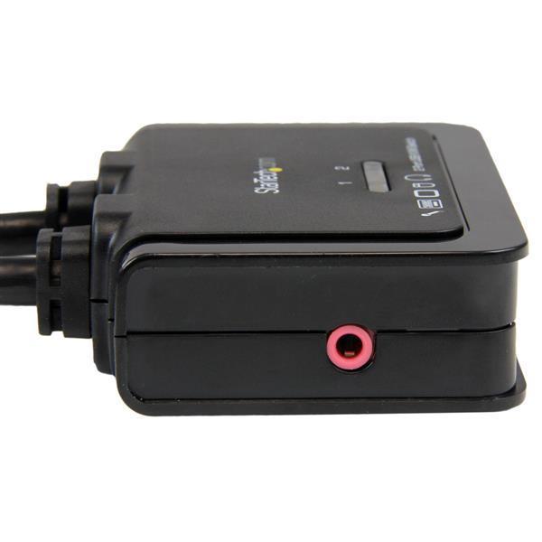 StarTech.com Switch KVM USB HDMI à 2 ports - Commutateur écran clavier souris alimenté par USB avec câbles KVM et commutateur à distance - Commutateur écran-clavier-souris/audio - 2 x KVM / audio - 1 utilisateur local - de bureau