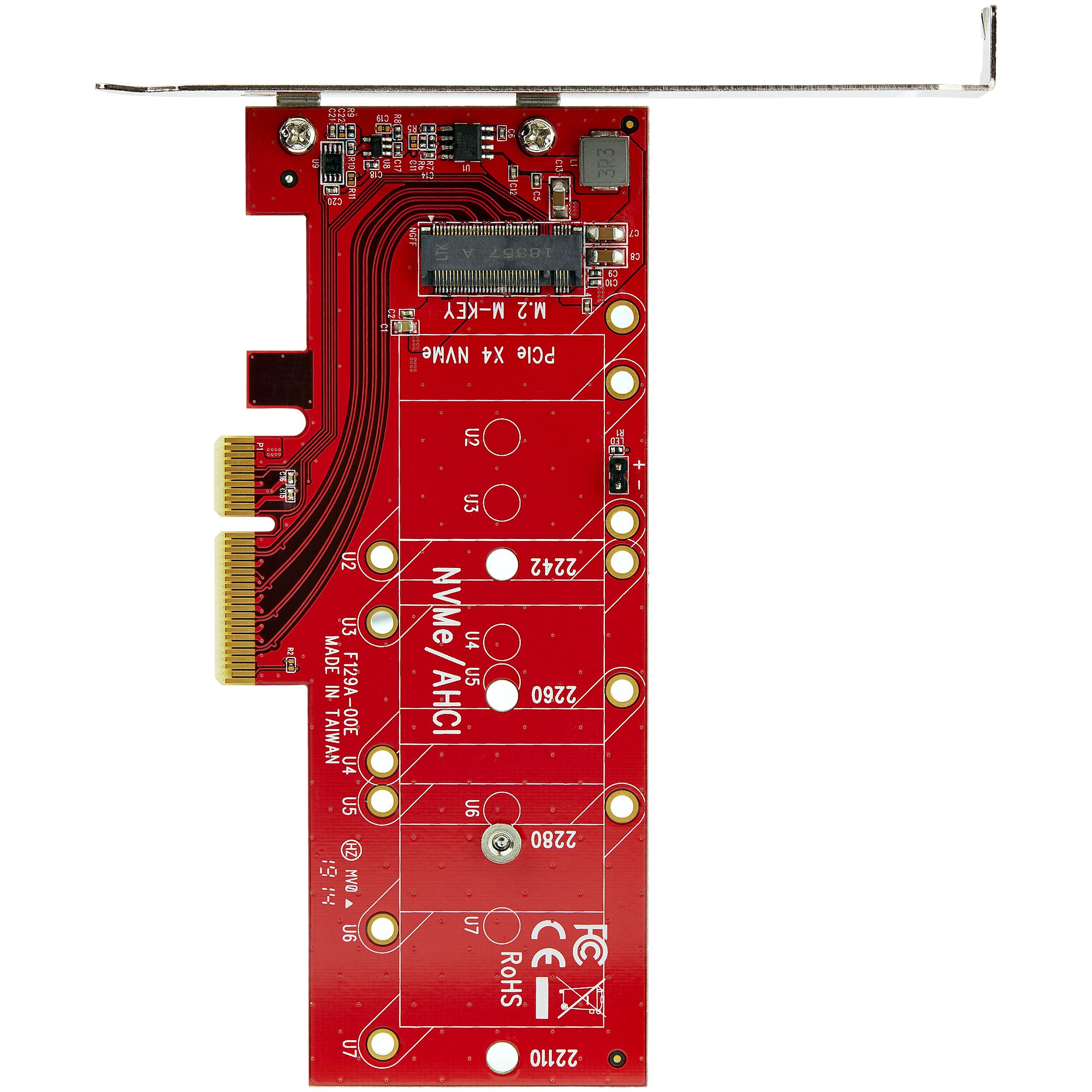 StarTech.com Adaptateur PCI Express x4 vers SSD M.2 PCIe - SSD M.2 NGFF - Adaptateur d'interface - M.2 - Expansion Slot to M.2 - M.2 Card - PCIe x4 - rouge - pour P/N: BNDTB10GI, BNDTB210GSFP, BNDTB310GNDP, BNDTB410GSFP, BNDTB4M2E1, BNDTBUSB3142