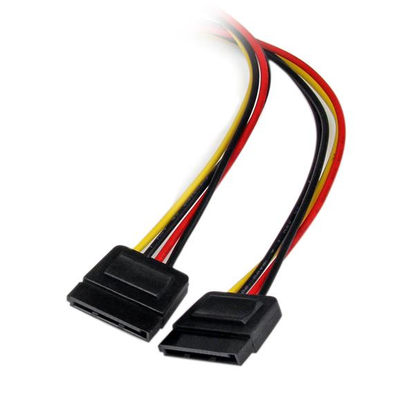 StarTech.com Câble d'Alimentation Adaptateur en Y Molex vers Double SATA - 30 cm - 1x LP4 Mâle - 2x SATA Power Receptacle - Adaptateur secteur - alimentation interne 4 plots (M) pour alimentation SATA (F) - pour P/N: BRACKET125PTP, HSB13SATSASB, HSB1SATSA