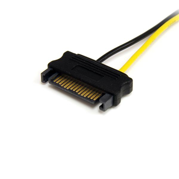 StarTech.com Câble adaptateur d'alimentation SATA vers carte vidéo PCI Express 8 broches de 15 cm - Câble d'alimentation - alimentation SATA (M) pour Alimentation PCIe de 8 broches (M) - 15 cm