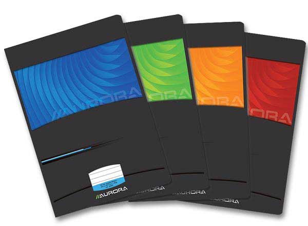 1 Cahier agrafé Aurora 169x213 mm, lignéavec marge - 90g - 72 pages