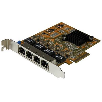 StarTech.com Carte réseau PCI Express à 4 ports Gigabit Ethernet avec chipset Realtek RTL8111G - Adaptateur NIC PCIe GbE - Adaptateur réseau - PCIe - Gigabit Ethernet x 4 - jaune