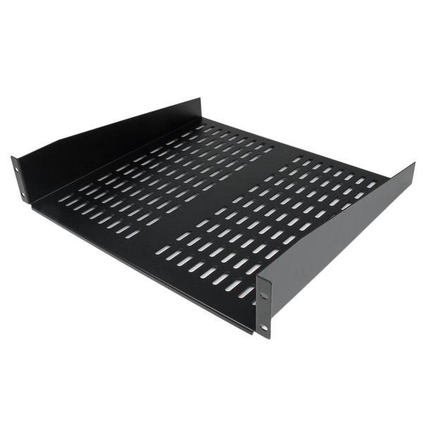 StarTech.com Étagère 16" 2U cantilever ventilée universelle pour rack de server 19" - Noir (CABSHELFV) - Étagère pour rack - noir - 2U - 19" - pour P/N: RK12OD2, RK2537BKM, RK3236BKF, RK4236BKB, RK4242BK24, RK4242BK30, RKQMCAB12V2