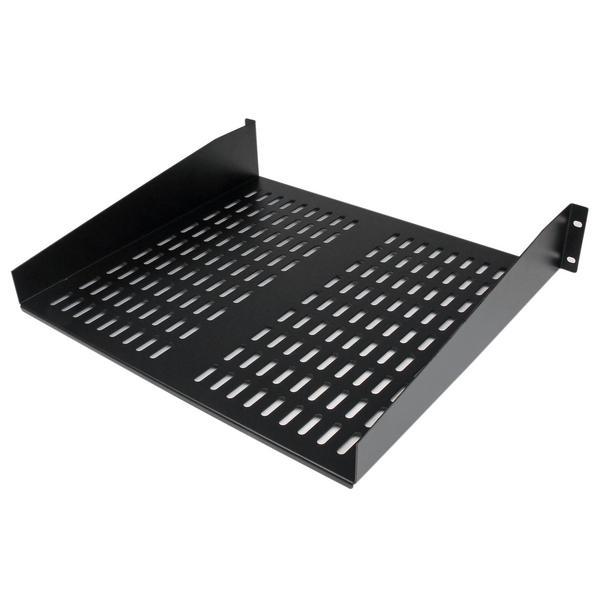 StarTech.com Étagère 16" 2U cantilever ventilée universelle pour rack de server 19" - Noir (CABSHELFV) - Étagère pour rack - noir - 2U - 19" - pour P/N: RK12OD2, RK2537BKM, RK3236BKF, RK4236BKB, RK4242BK24, RK4242BK30, RKQMCAB12V2