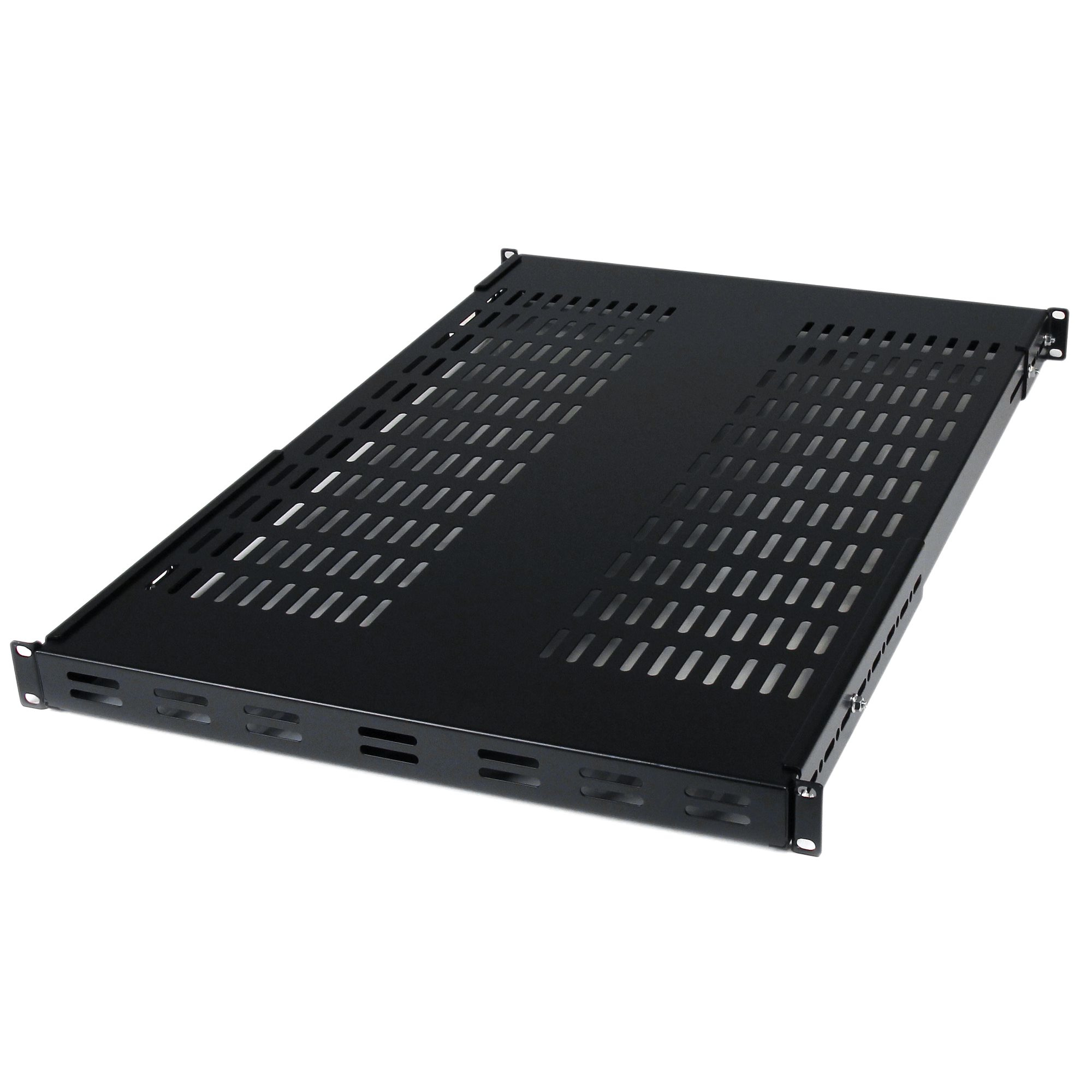 StarTech.com Étagère ventilée à profondeur reglable 1U montable en rack - Étagère pour rack - noir - 1U - 19" - pour P/N: CABSCRWS1224, RK1536BKF, RK1836BKF, RK3236BKF, RK4236BKB, RK4242BK24, RK4242BK30