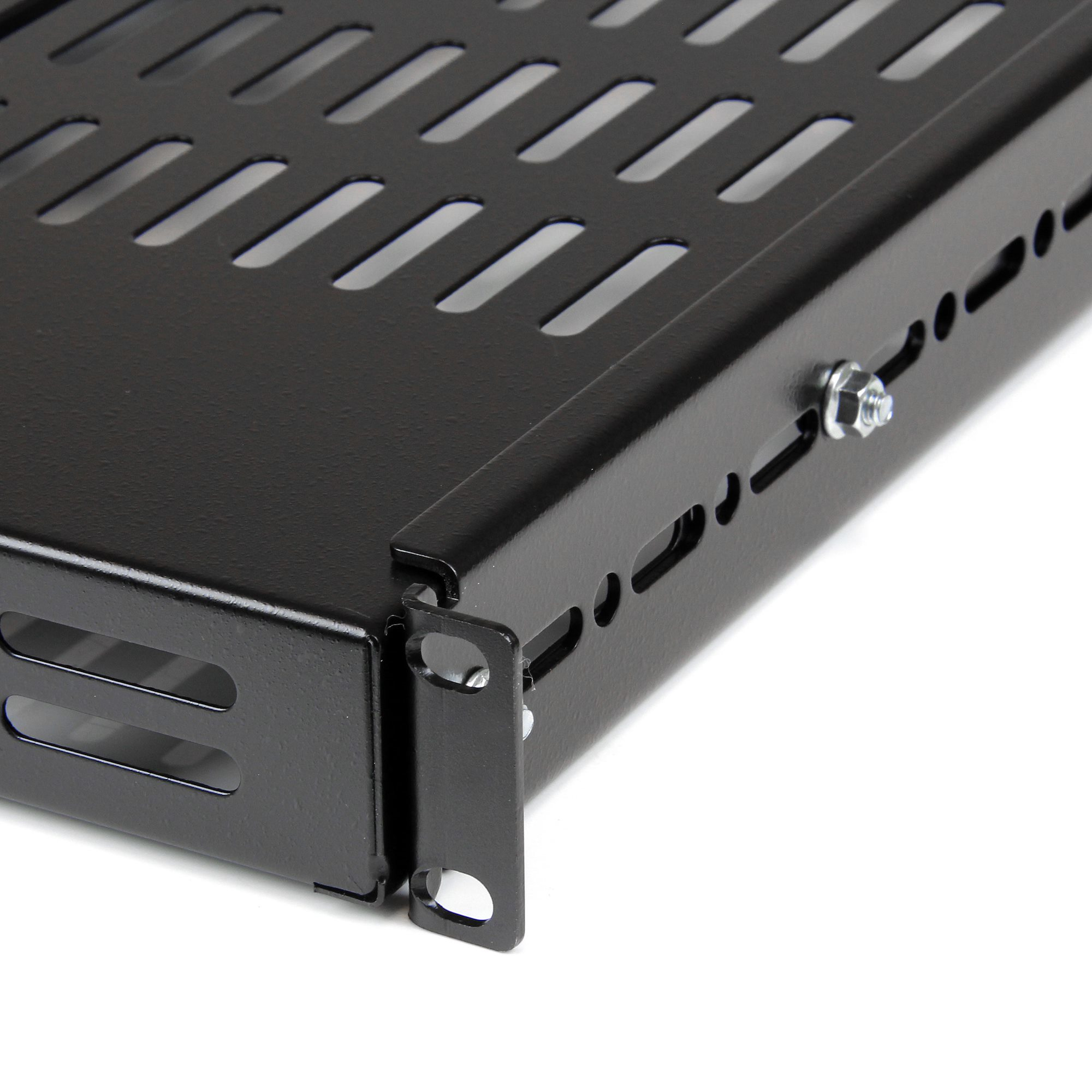 StarTech.com Étagère ventilée à profondeur reglable 1U montable en rack - Étagère pour rack - noir - 1U - 19" - pour P/N: CABSCRWS1224, RK1536BKF, RK1836BKF, RK3236BKF, RK4236BKB, RK4242BK24, RK4242BK30