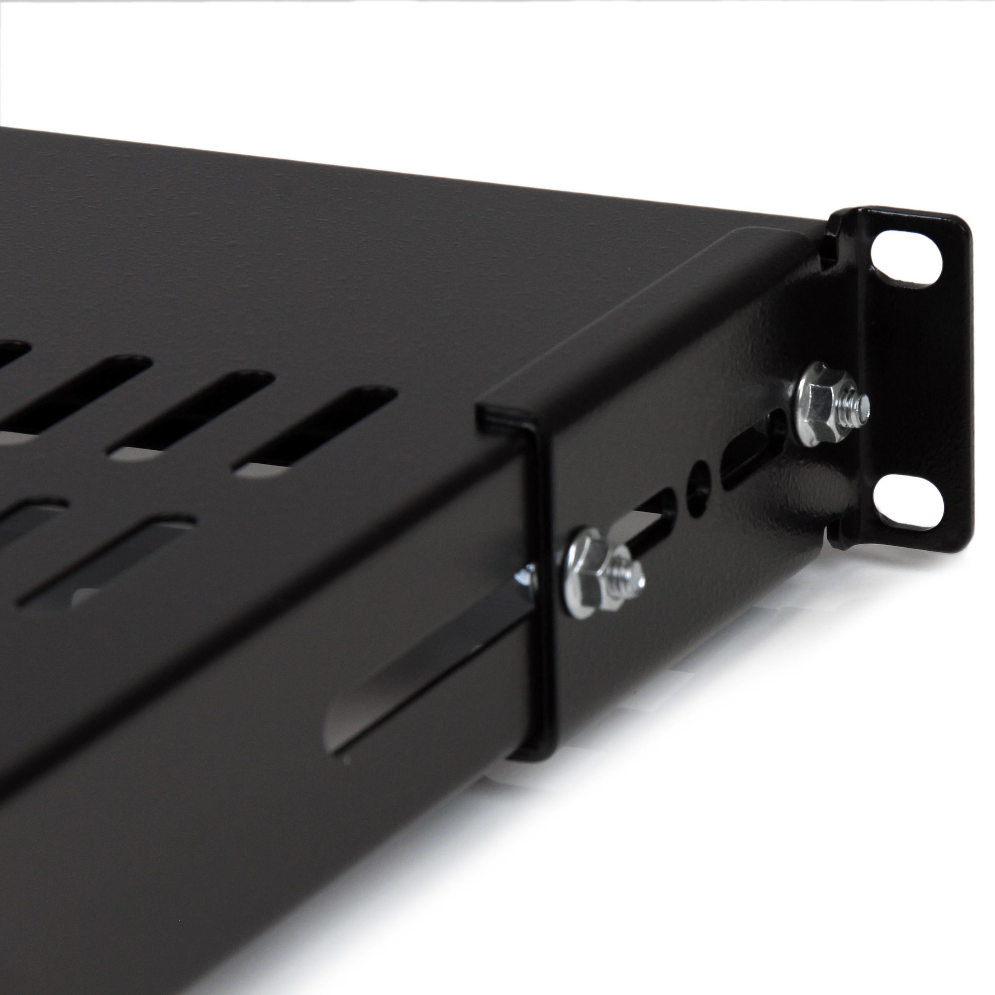 StarTech.com Étagère ventilée à profondeur reglable 1U montable en rack - Étagère pour rack - noir - 1U - 19" - pour P/N: CABSCRWS1224, RK1536BKF, RK1836BKF, RK3236BKF, RK4236BKB, RK4242BK24, RK4242BK30