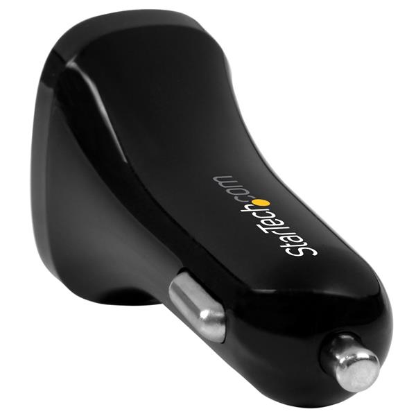 StarTech.com Chargeur de voiture double USB - Adaptateur allume cigare à 2 ports USB - Haute puissance (24 W/4,8 A) - Blanc - Adaptateur d'alimentation pour voiture - 24 Watt - 4.8 A - 2 connecteurs de sortie (USB) - noir - pour P/N: USBLT1MW, USBLT1MWS,