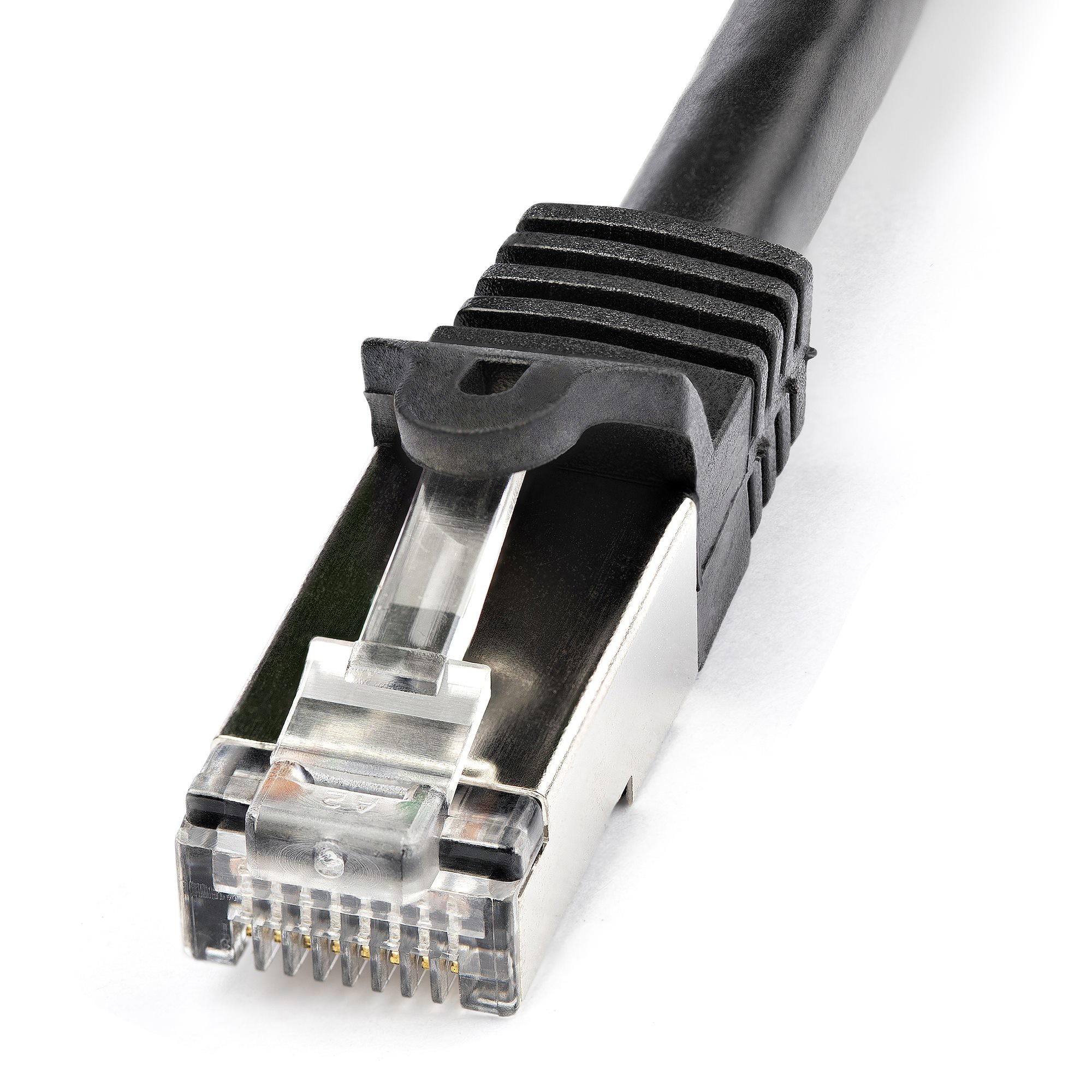StarTech.com Câble réseau Cat6 blindé SFTP sans crochet - 1 m Noir - Cordon Ethernet RJ45 anti-accroc - Câble patch - Cordon de raccordement - RJ-45 (M) pour RJ-45 (M) - 1 m - SFTP - CAT 6 - moulé, sans crochet - noir
