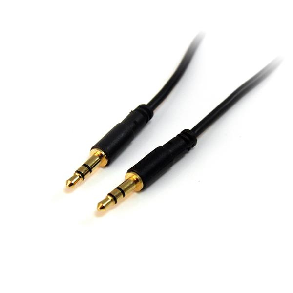 StarTech.com Câble slim audio stéréo de 3,5 mm (M/M) - 4,6 m - Connecteurs plaqués en or - Noir (MU15MMS) - Câble audio - mini-phone stereo 3.5 mm mâle pour mini-phone stereo 3.5 mm mâle - 4.6 m - noir - pour P/N: KITBXAVHDPEU, KITBXAVHDPNA, KITBXAVHDPUK,