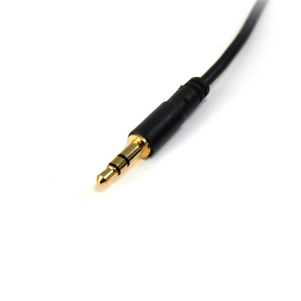 StarTech.com Câble slim audio stéréo de 3,5 mm (M/M) - 4,6 m - Connecteurs plaqués en or - Noir (MU15MMS) - Câble audio - mini-phone stereo 3.5 mm mâle pour mini-phone stereo 3.5 mm mâle - 4.6 m - noir - pour P/N: KITBXAVHDPEU, KITBXAVHDPNA, KITBXAVHDPUK,