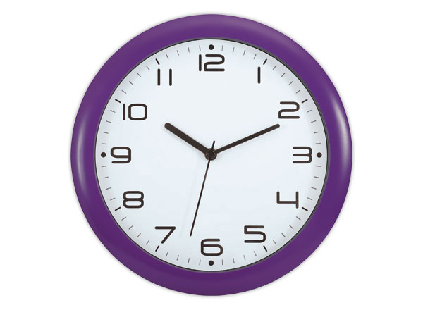 1 Horloge murale à quartz FIDUCIAL - prune