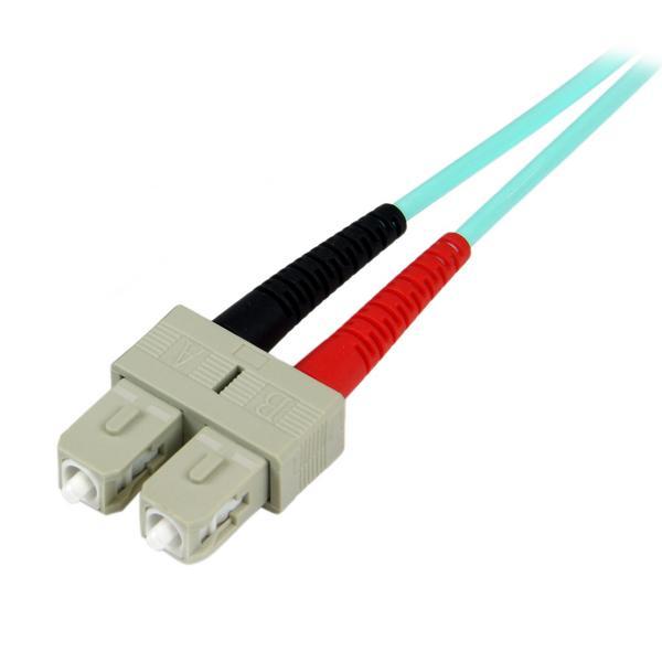 StarTech.com Câble Fibre Optique Multimode de 2m LC/UPC vers SC/UPC OM3 - Cordon de raccordement - LC multi-mode (M) pour SC multi-mode (M) - 2 m - fibre optique - duplex - 50 / 125 microns - turquoise